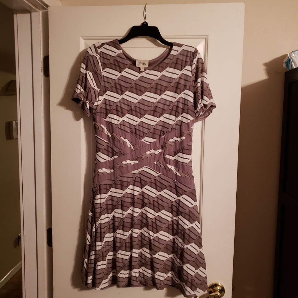 Taupe Striped Dress